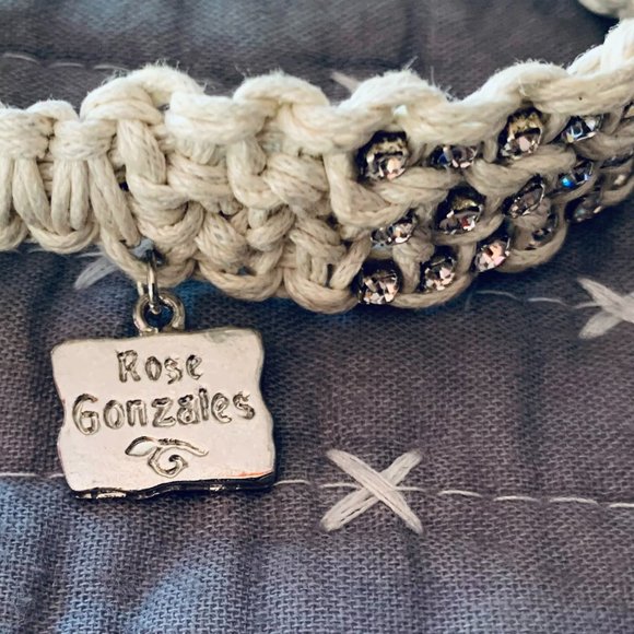 Rose Gonzalez ✨ Macramé Bracelet with Rhinestones - Picture 7 of 7